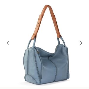 Los Feliz Leather Hobo Shoulder Bag Blue & Tan The Sak Women's Purse NWT Quality